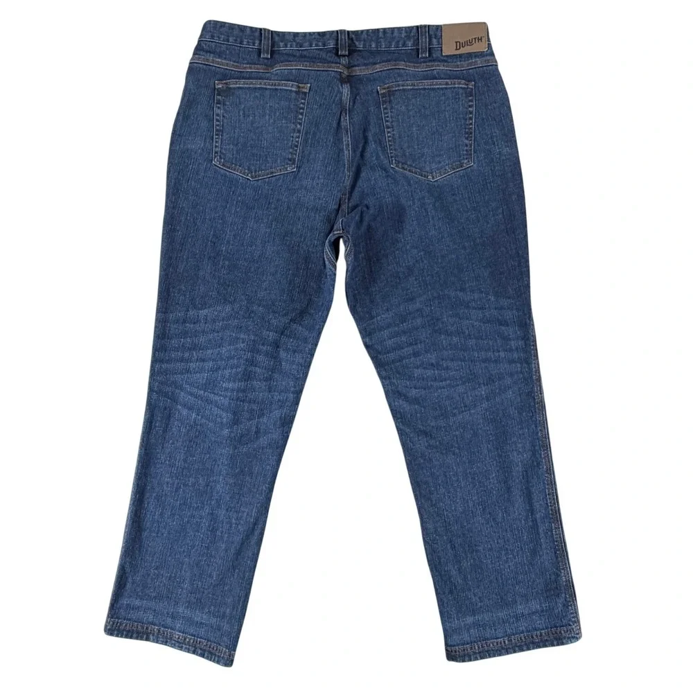 Duluth Trading Flex Ballroom Jeans Mens 42x32 Blue Relaxed Fit Stretch Denim